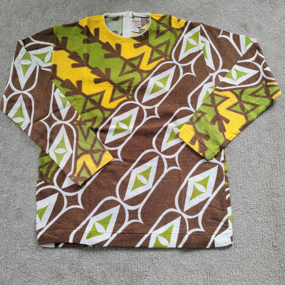 Helen Sue Vintage-Inspired Crew Neck Sweater Yellow Green Size US L